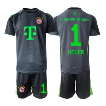 Billige Fotballdrakt Bayern Munich Manuel Neuer #1 Keeper Replika Bortedraktsett Barn 2025-26 Kortermet (med bukser)